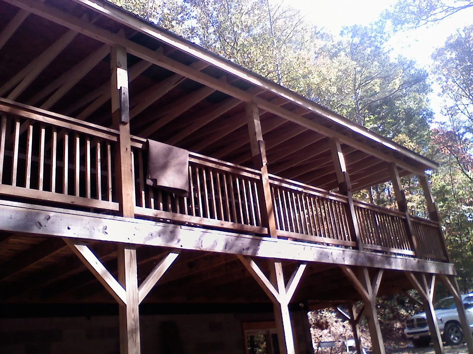 Timber framing under a new elevated porch and deck — Roof Leak Repair in Sharon Grove by Roofing Brothers